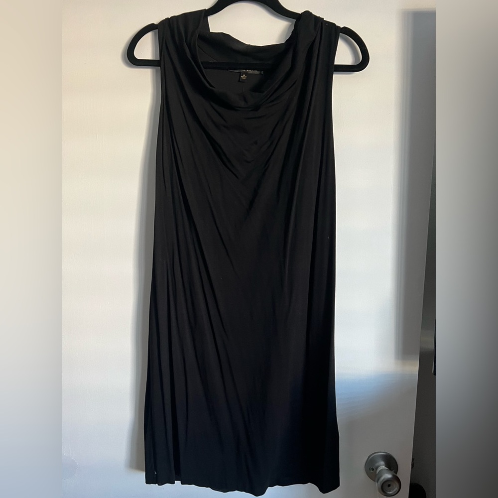 Cynthia Steffe black dress with leather racerback